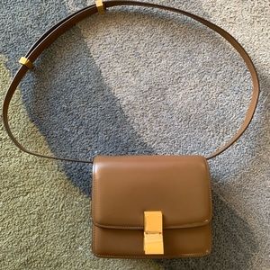 Celine small classic bag in box camel old log